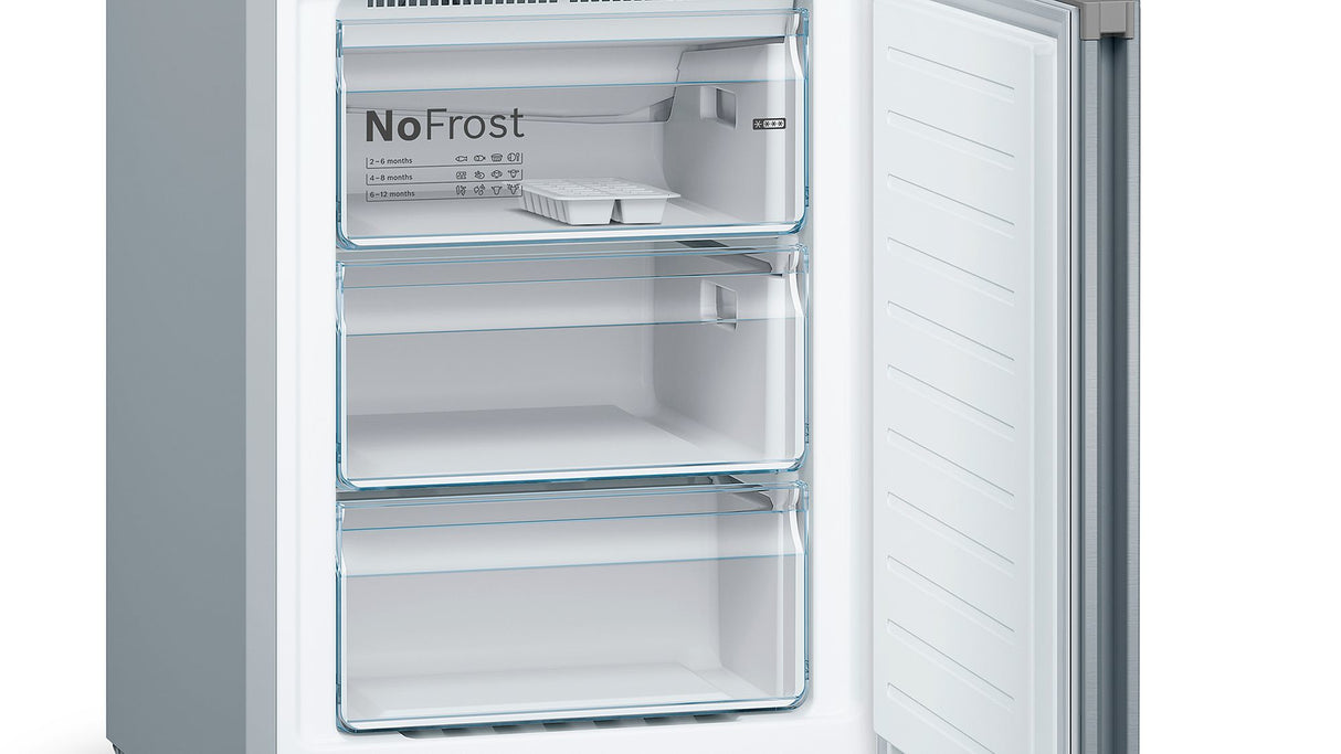Bosch Serie 4 KGN36VLED køle-/fryseskab Fritstående 326 L Rustfrit stål