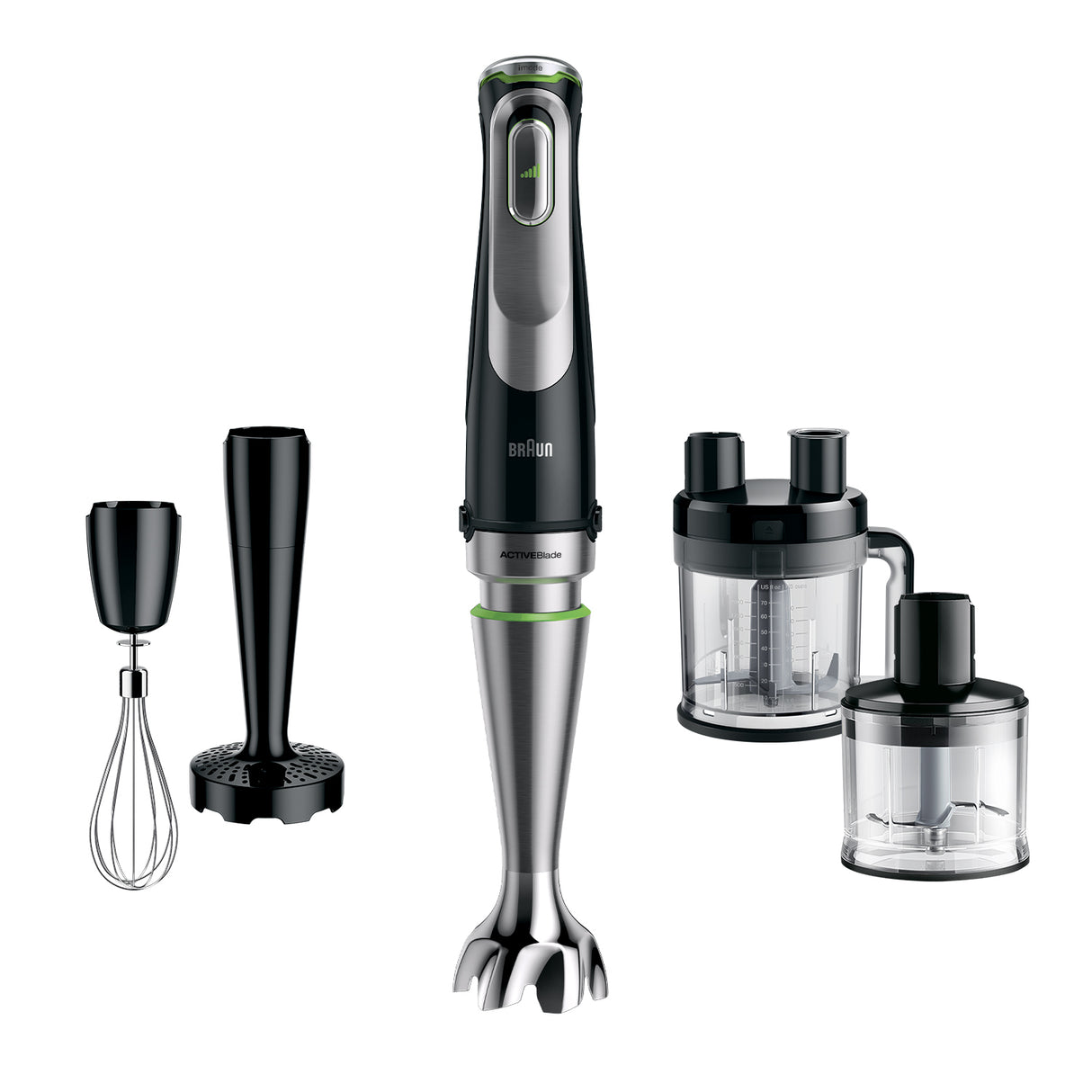 Braun MultiQuick 9 MQ 9195XLI 2 L Nedsænkning blender 1200 W Sort, Rustfrit stål