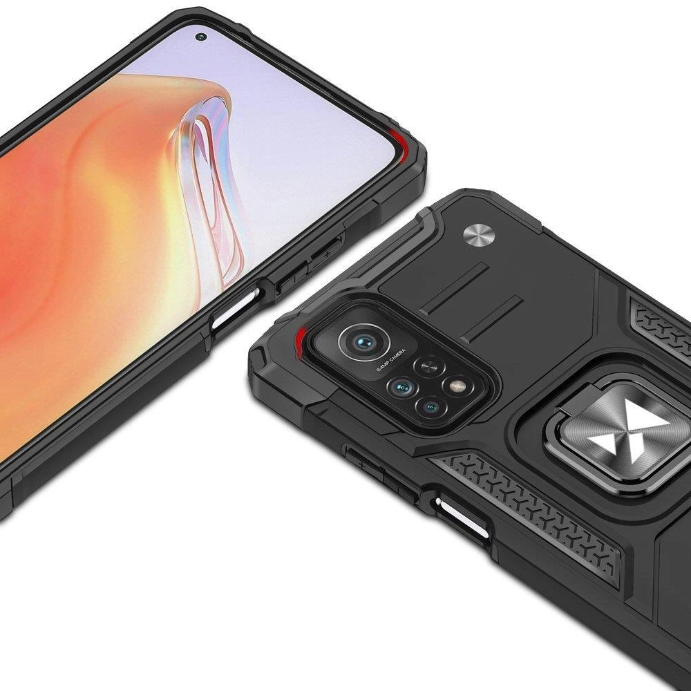 Wozinsky Ring Armor Tough Hybrid Case Cover + Magnetisk Mount Mi Poco M4 Pro 5G / Redmi Note 11 5G (Kina) / Redmi Note 11T 5G / Redmi Note 11S 5G sort