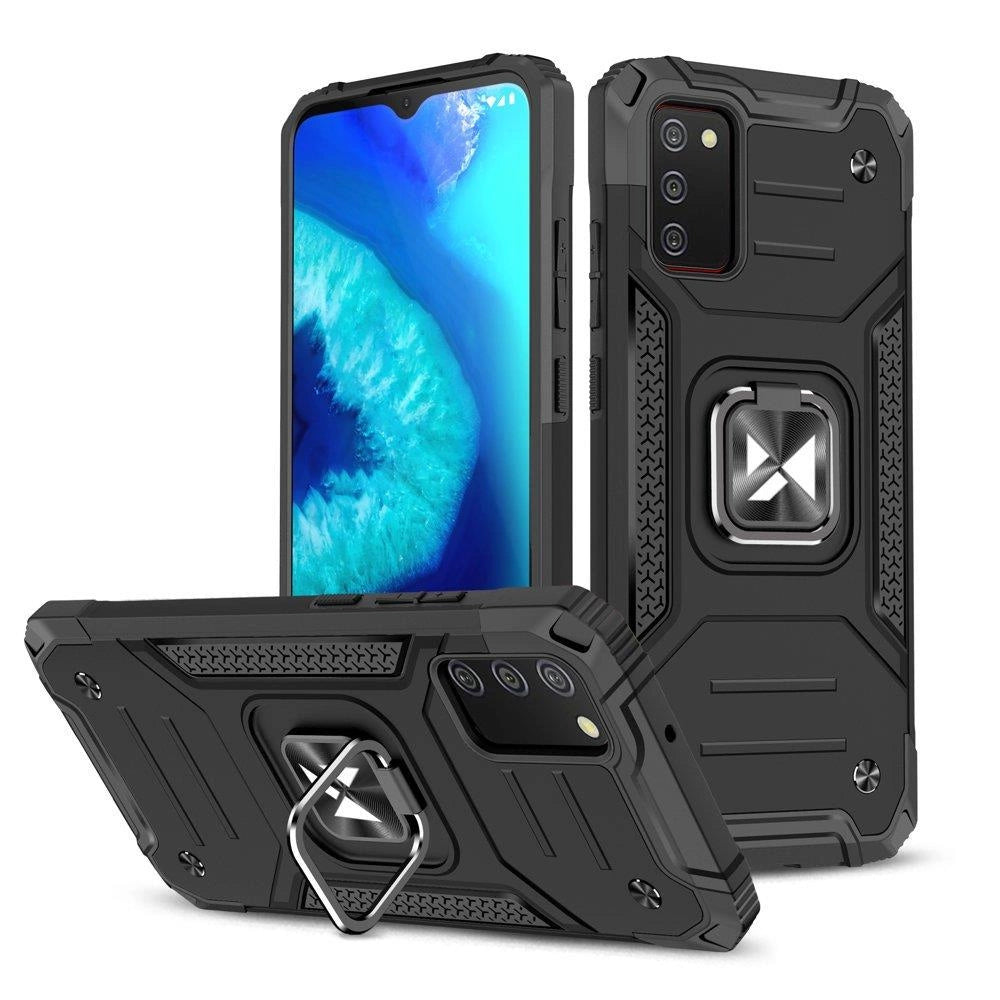 Wozinsky Ring Armor robust hybrid case cover + magnetisk holder til Samsung Galaxy A03s sort