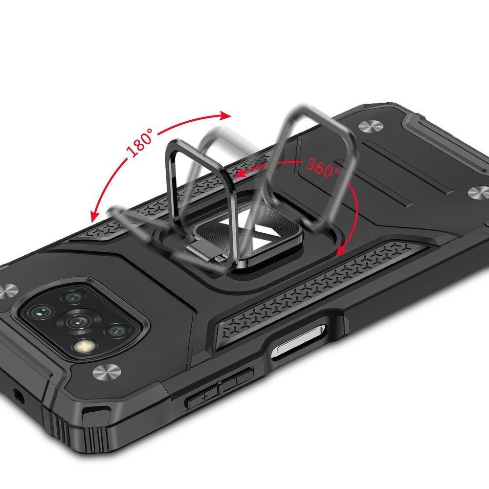 Wozinsky Ring Armor robust hybrid case cover + magnetisk holder til Samsung Galaxy A03s blå