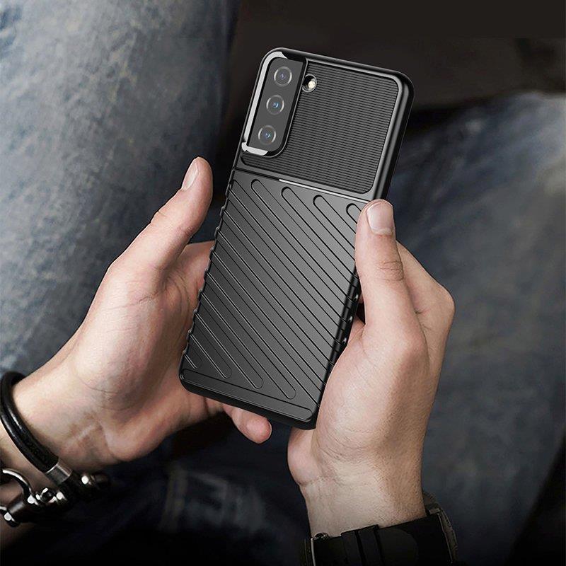 Thunder Case fleksibelt pansret cover til Samsung Galaxy S22 + (S22 Plus) sort