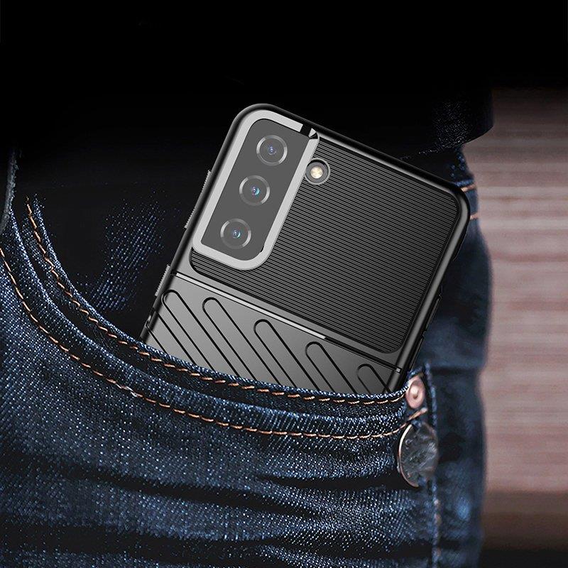 Thunder Case fleksibelt pansret cover til Samsung Galaxy S22 + (S22 Plus) sort