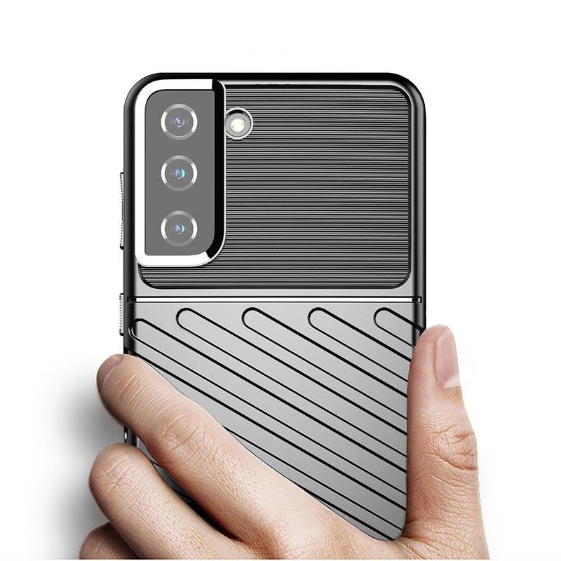 Thunder Case fleksibelt pansret cover til Samsung Galaxy S22 + (S22 Plus) blå