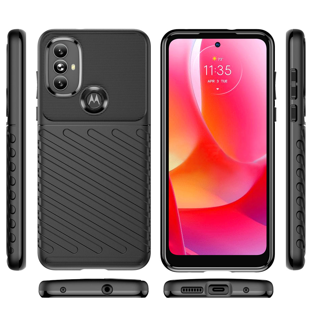Thunder Case fleksibelt pansret cover til Motorola Moto G Power 2022 sort