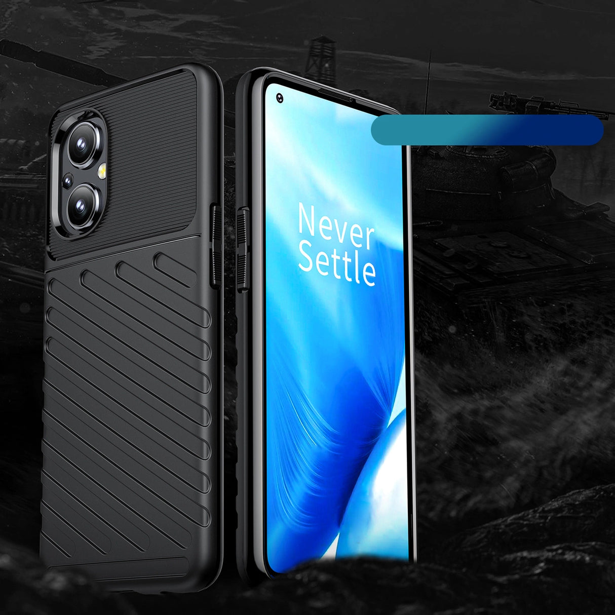 Thunder Case fleksibelt pansret cover til OnePlus Nord N20 5G sort
