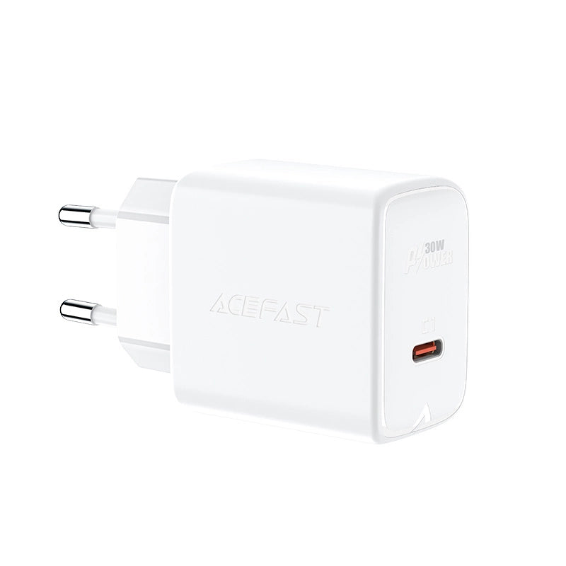 Acefast oplader GaN USB Type C 30W, PD, QC 3.0, AFC, FCP hvid (A21 hvid)