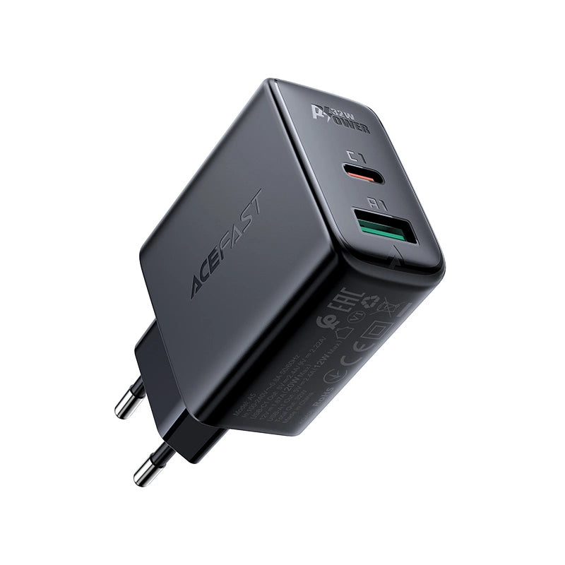 Acefast vægoplader USB Type C / USB 32W, PPS, PD, QC 3.0, AFC, FCP hvid (A5 hvid)