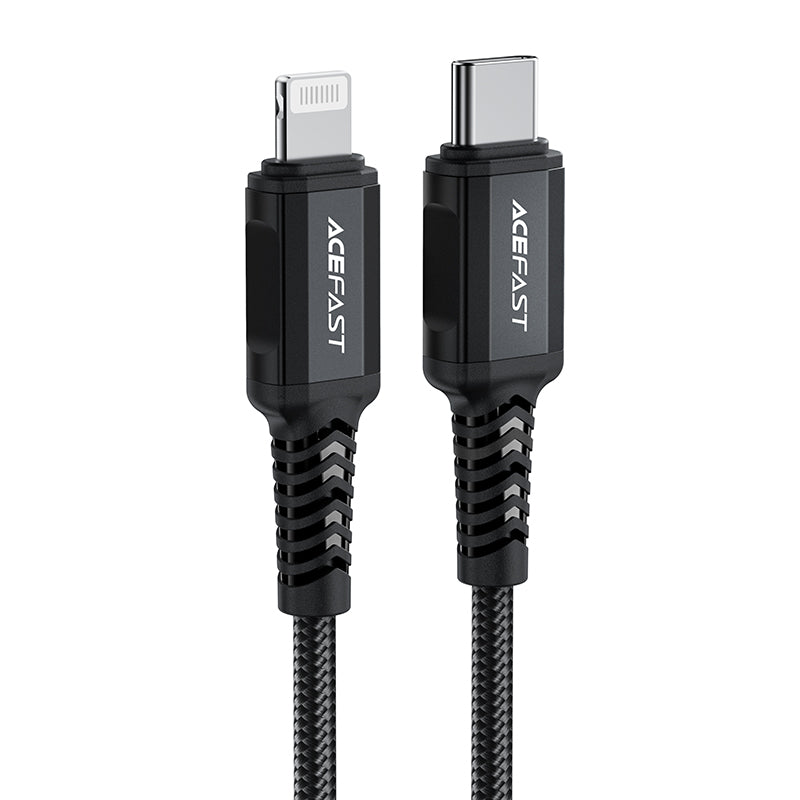 Acefast C4-01 Lightning - USB-C PD-kabel 30W 3A 480Mb/s 1,8m - sort