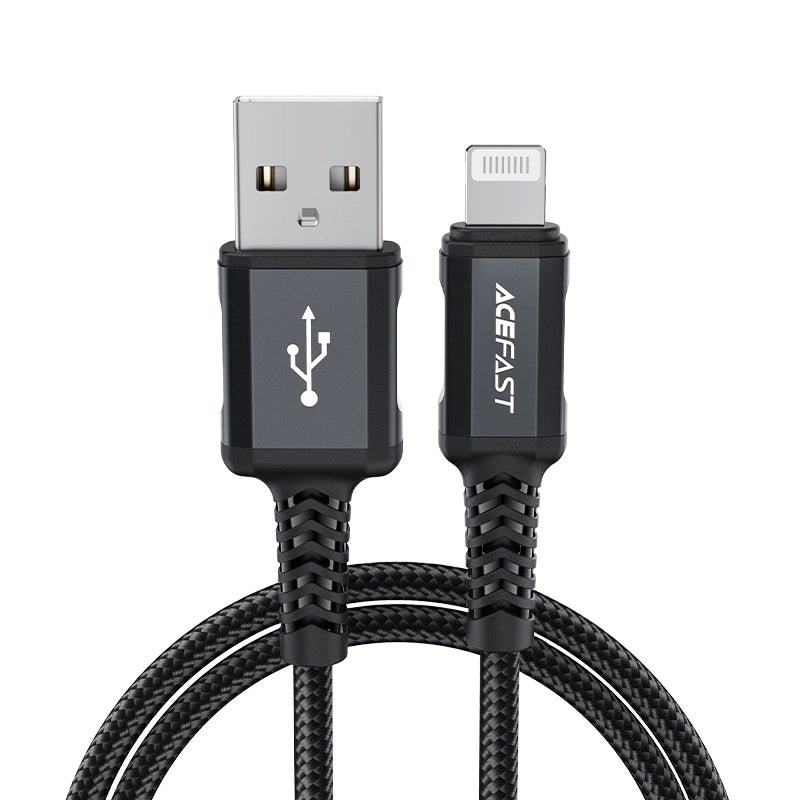 Acefast MFI USB - Lightning kabel 1,8 m, 2,4 A sort (C4-02 A sort)