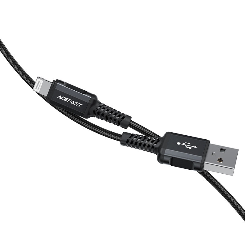 Acefast MFI USB - Lightning kabel 1,8 m, 2,4 A sort (C4-02 A sort)