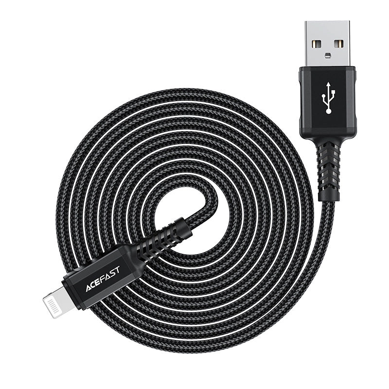 Acefast MFI USB - Lightning kabel 1,8 m, 2,4 A sort (C4-02 A sort)