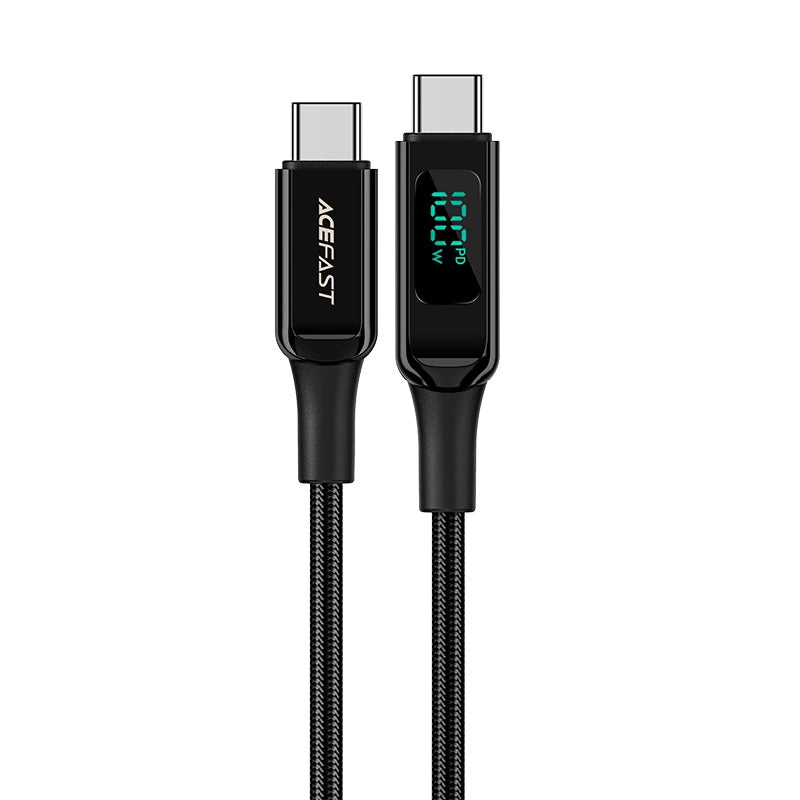 Acefast C6-03 sort USB-C - USB-C PD QC kabel 100W 5A 480Mb/s 2m - sort