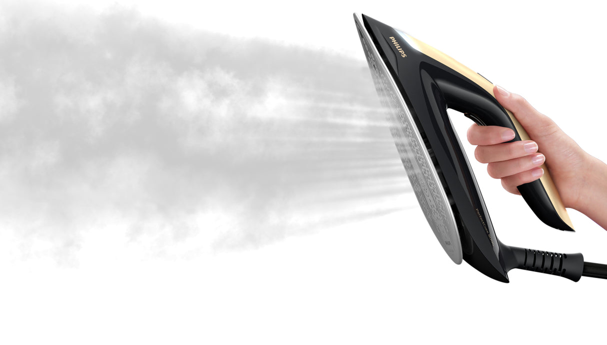 Philips PSG8130/80 Dampstrygning station 2700 W 1,8 L SteamGlide Elite-strygesål Sort, Guld