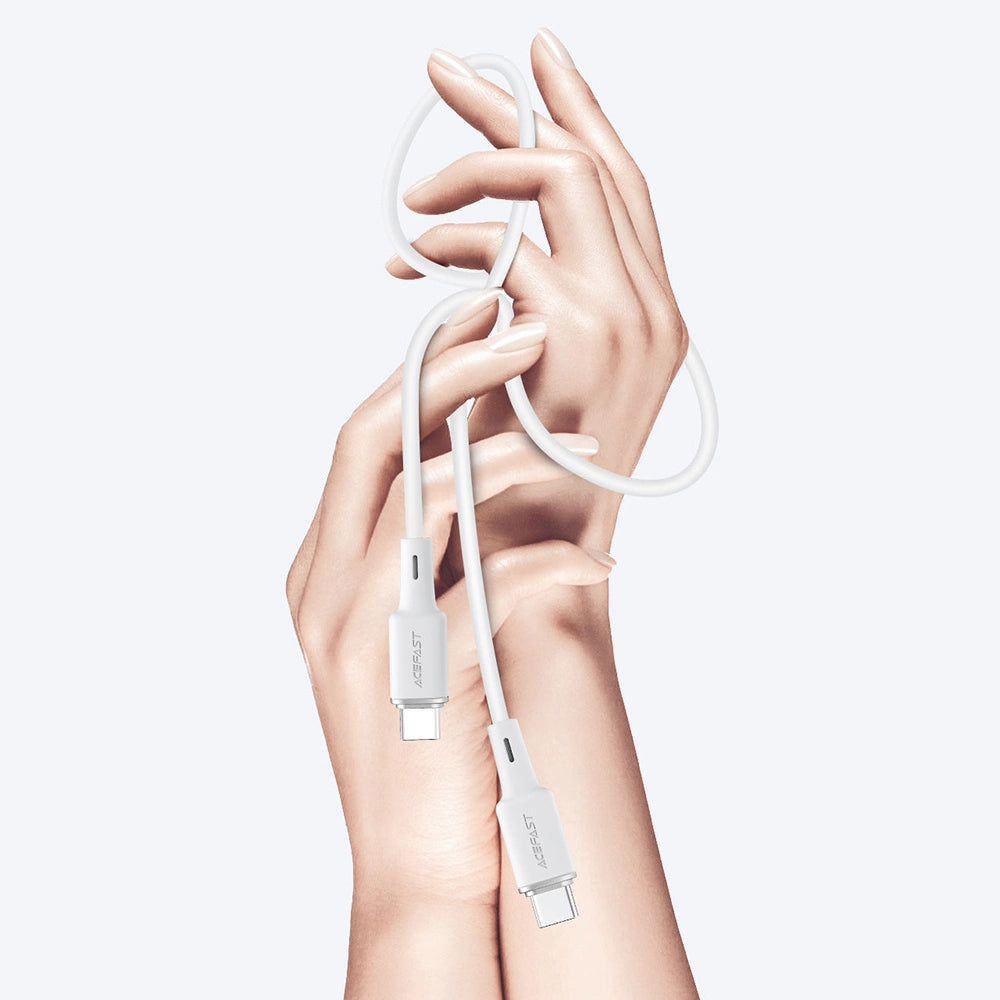 Acefast C2-03-CC USB-C - USB-C PD QC kabel 60W 3A 480Mb/s 1,2m - hvid