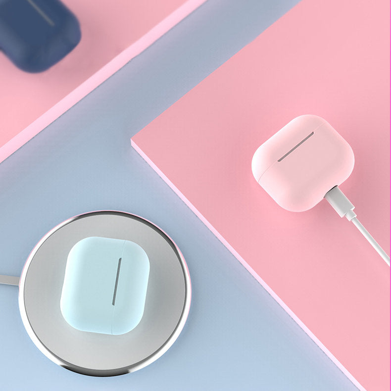 Æske til AirPods 2 / AirPods 1 blød silikonæske til hovedtelefoner hvid (æske C)