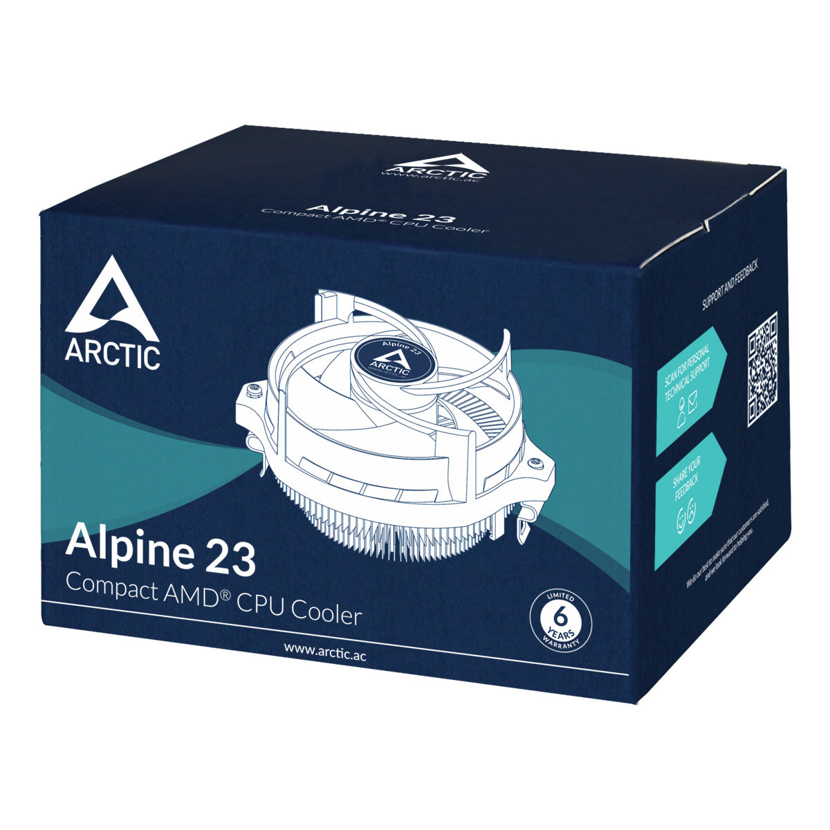 ARCTIC Alpine 23 Processor-køler 1-pack Sort Hvid 90 mm