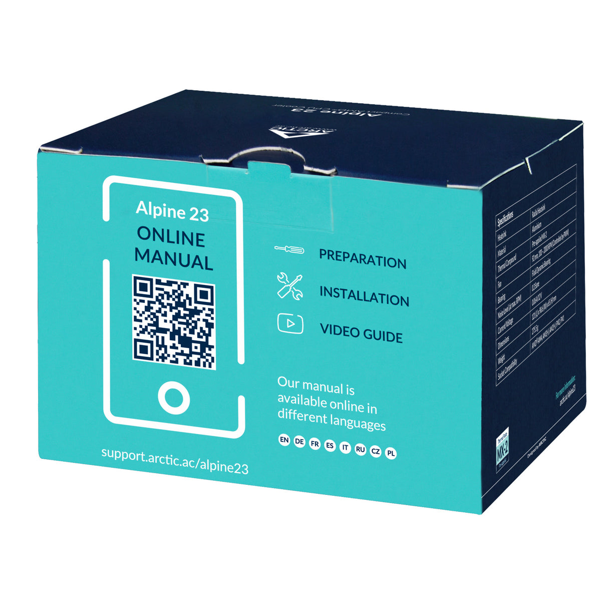 ARCTIC Alpine 23 Processor-køler 1-pack Sort Hvid 90 mm