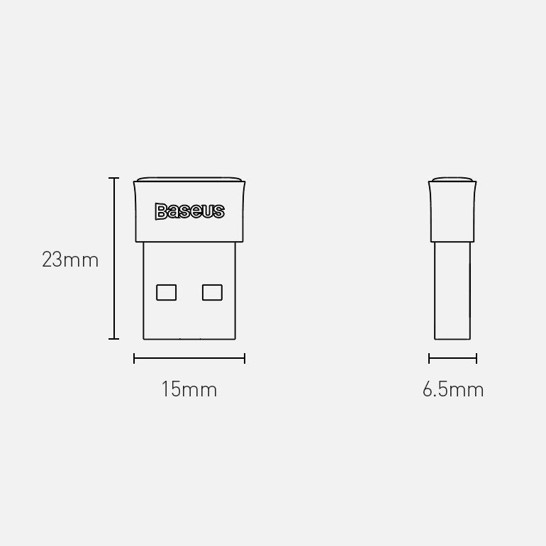 Baseus BA04 mini Bluetooth 5.0 USB adapter receiver transmitter for computer black (ZJBA000001)