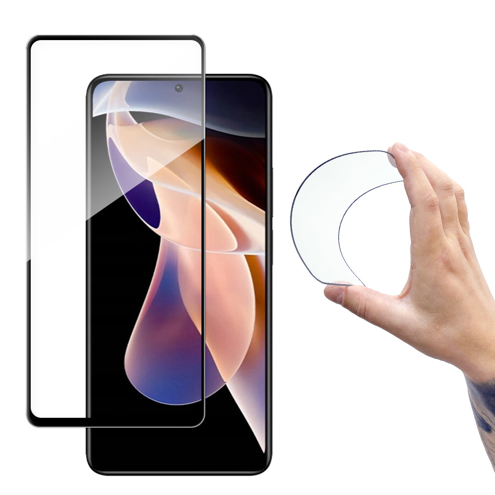 Wozinsky Full Cover Flexi Nano Glass Film hærdet glas med ramme Xiaomi Redmi Note 11 Pro + / 11 Pro Transparent