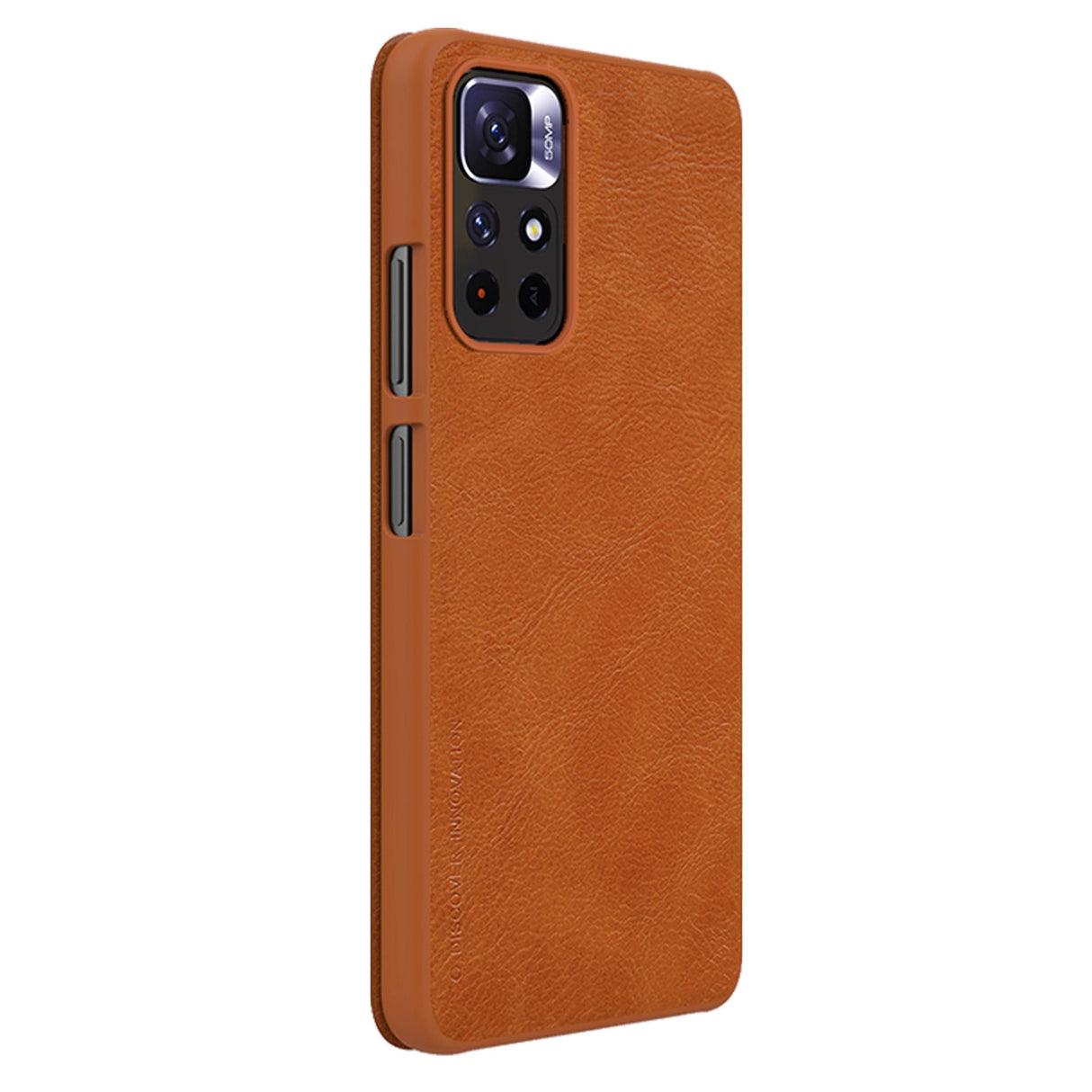 Nillkin Qin Case Case til Xiaomi Redmi Note 11T 5G / Note 11S 5G / Note 11 5G (Kina) / Poco M4 Pro 5G Kamera Cover Holster Cover Flip Case Brown