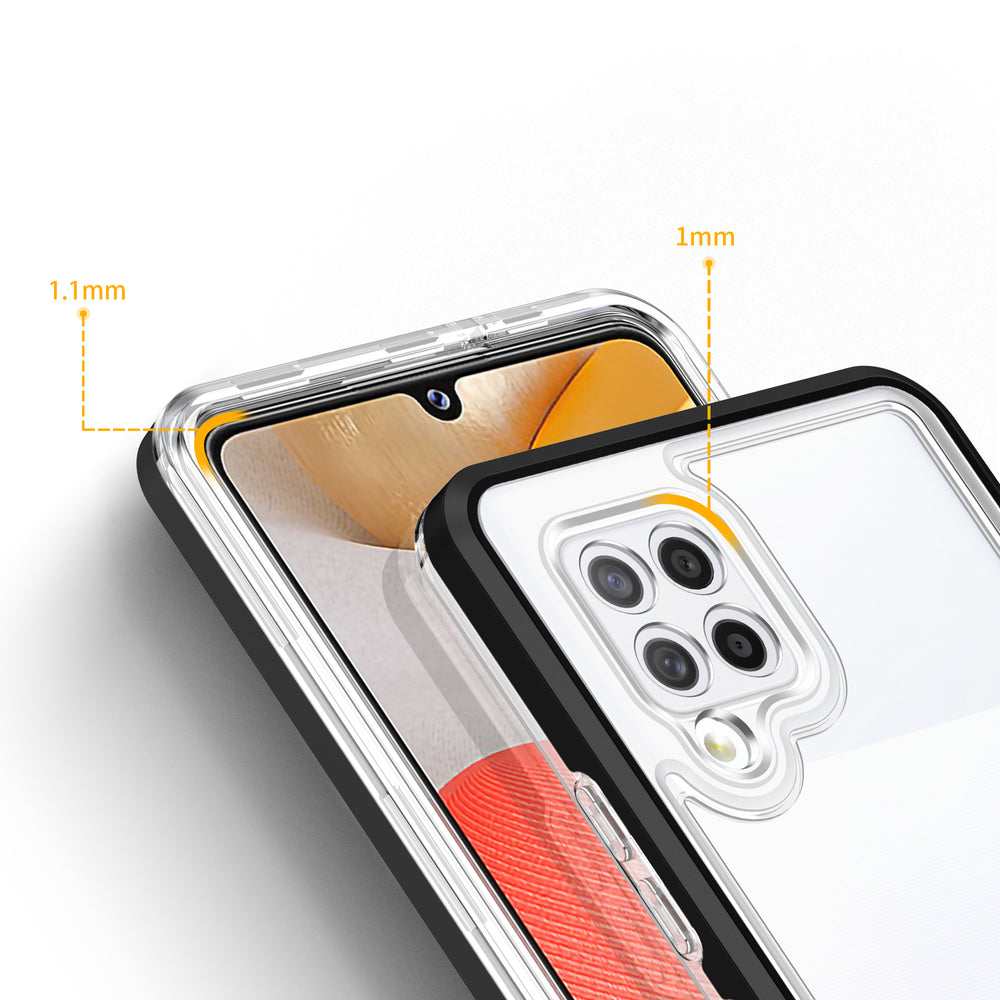 Klar 3in1 Case til Samsung Galaxy A42 5G Frame Gel Cover sort