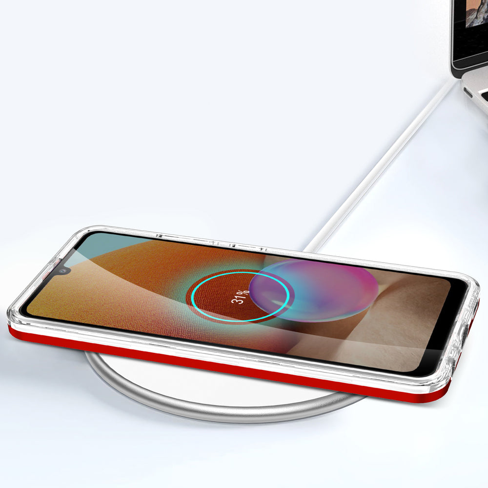 Klar 3in1 Case til Samsung Galaxy A72 4G Frame Gel Cover Rød