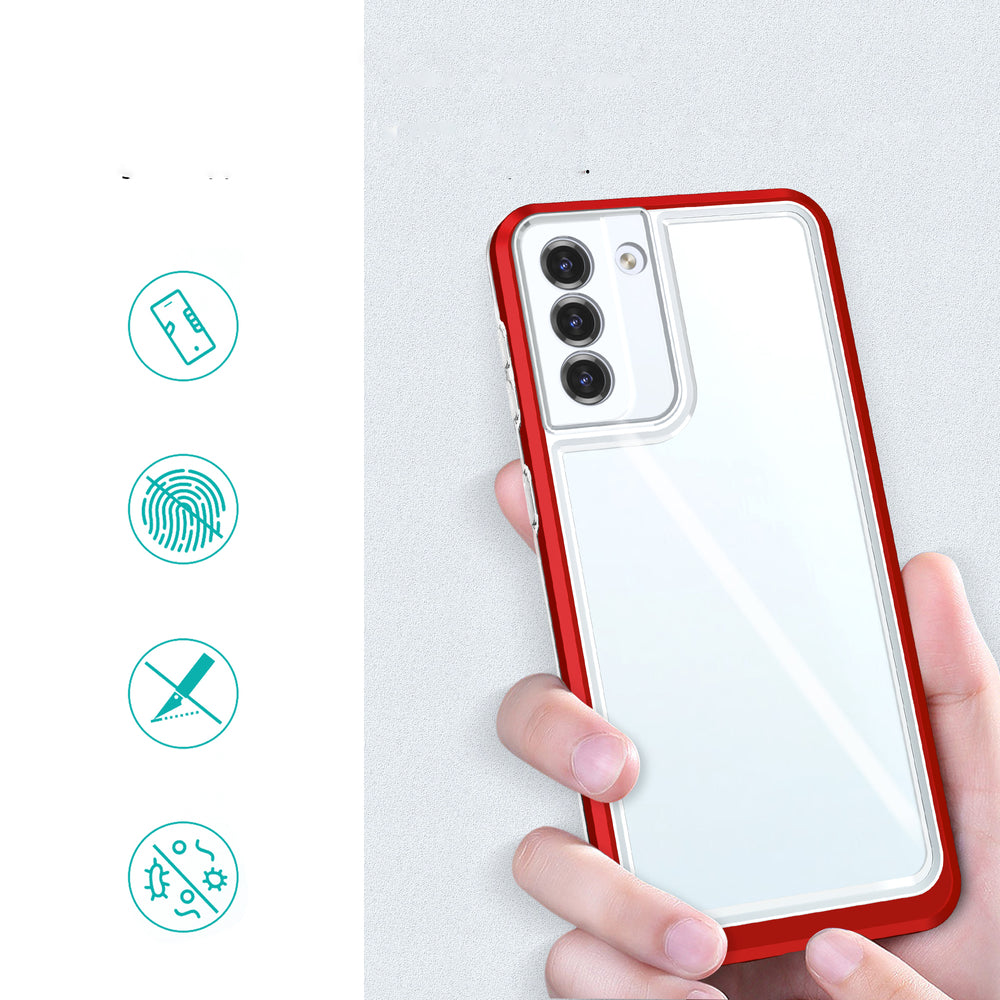 Gennemsigtig 3in1 case til Samsung Galaxy S22 + (S22 Plus) ramme gel cover rød
