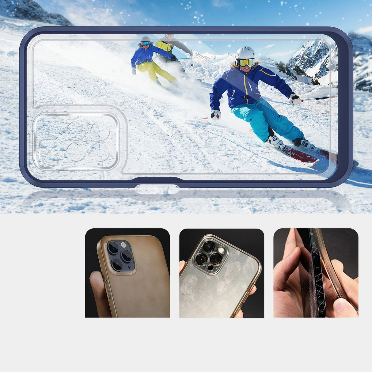 Klar 3in1 Case til Xiaomi Redmi 10 Frame Gel Cover Blå