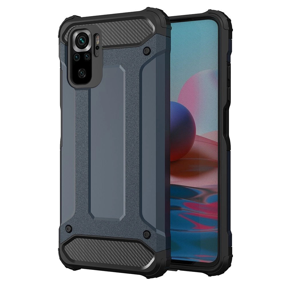 Hybrid Armor Case Tough Rugged Cover til Xiaomi Redmi Note 11T 5G / Redmi Note 11S 5G / Poco M4 Pro 5G blå