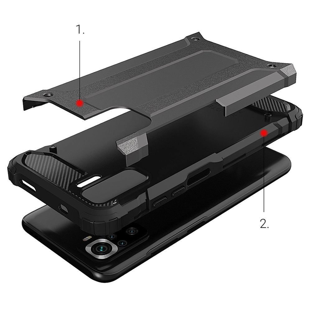 Hybrid Armor pansrede hybrid case cover Xiaomi Redmi Note 11 Pro+ 5G (Kina) / 11 Pro 5G (Kina) / Mi11i HyperCharge / Poco X4 NFC 5G sort