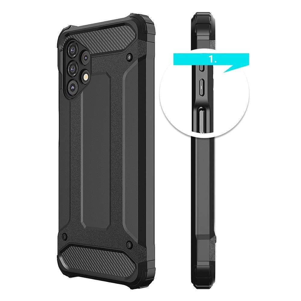 Hybrid Armor Case Tough Rugged Cover til Samsung Galaxy A73 blå