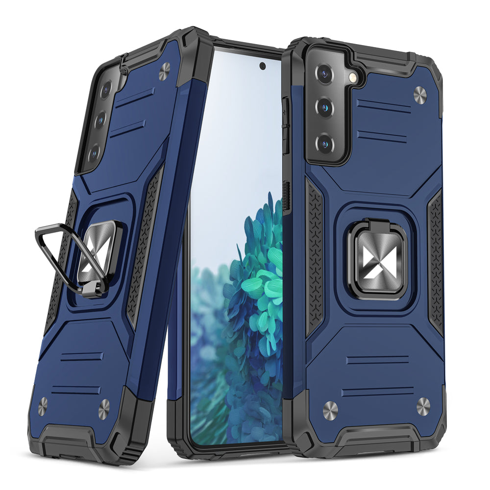 Wozinsky Ring Armor robust hybrid case cover + magnetisk holder til Samsung Galaxy S22 blå