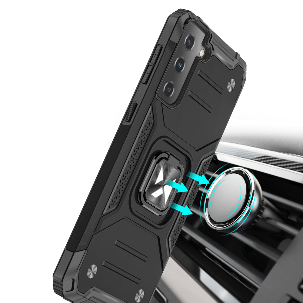 Wozinsky Ring Armor Tough Hybrid Case Cover + Magnetisk Mount til Samsung Galaxy S22 + (S22 Plus) Blå
