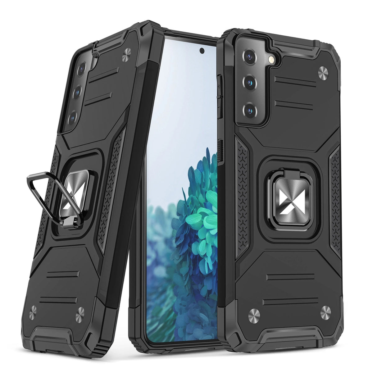 Wozinsky Ring Armor Tough Hybrid Case Cover + Magnetisk Mount til Samsung Galaxy S22 + (S22 Plus) Sort