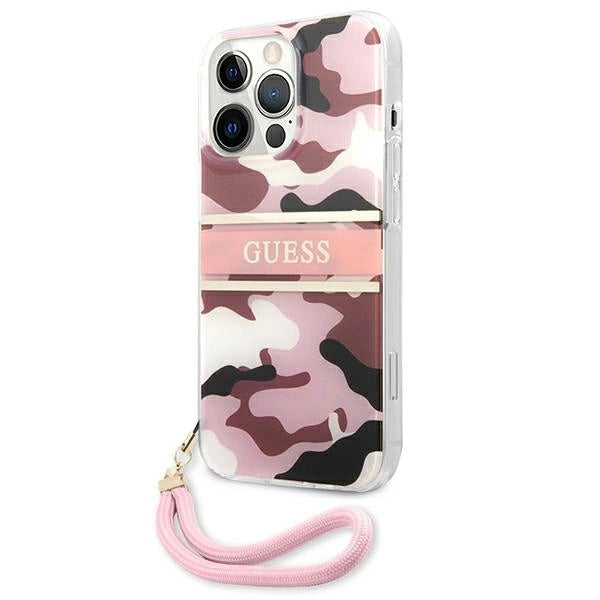 Guess GUHCP13LKCABPI iPhone 13 Pro / 13 6.1" pink/pink hardcase Camo Strap Collection