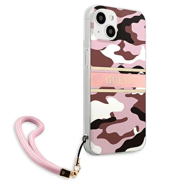 Guess GUHCP13MKCABPI iPhone 13 6.1" pink/pink hardcase Camo Strap Collection