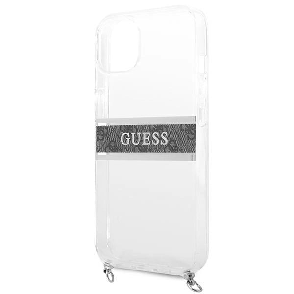 Guess GUHCP13SKC4GBSI iPhone 13 mini 5.4" Gennemsigtig hardcase 4G Gray Strap Silver Chain