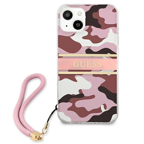 Guess GUHCP13SKCABPI iPhone 13 mini 5.4" pink/pink hardcase Camo Strap Collection