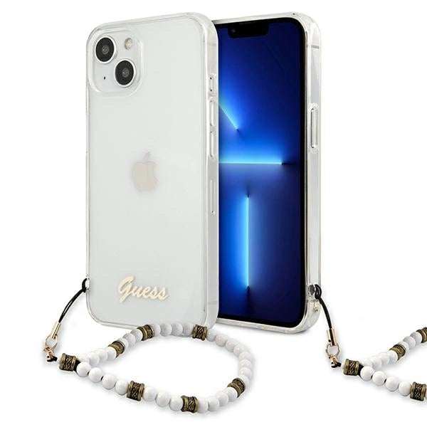 Guess GUHCP13SKPSWH iPhone 13 mini 5.4" Gennemsigtige hardcase White Pearl