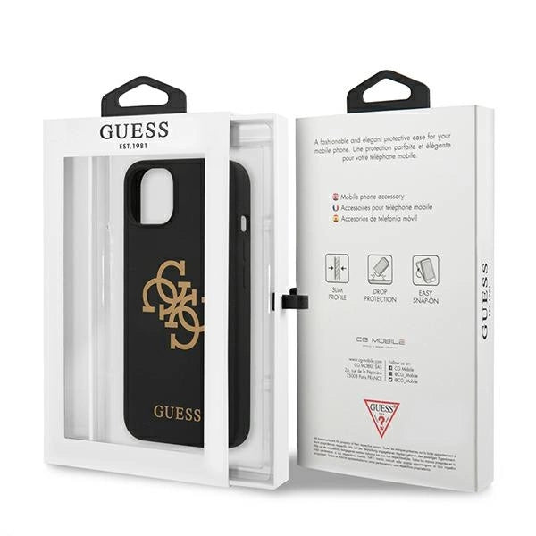 Guess GUHCP13SLS4GGBK iPhone 13 mini 5.4" sort/sort hardcase Silikon 4G Logo