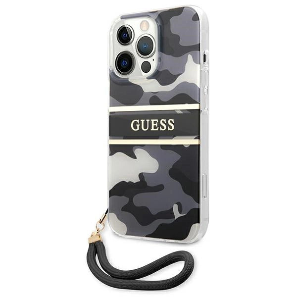 Guess GUHCP13XKCABBK iPhone 13 Pro Max 6.7" sort/sort hardcase Camo Strap Collection