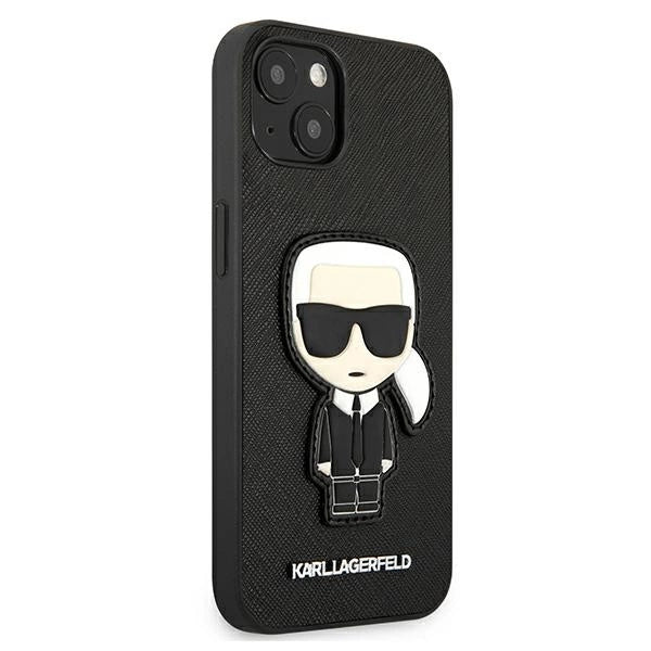 Karl Lagerfeld KLHCP13SOKPK iPhone 13 mini 5,4" sort/sort Saffiano Ikonik Karl ̊s Patch