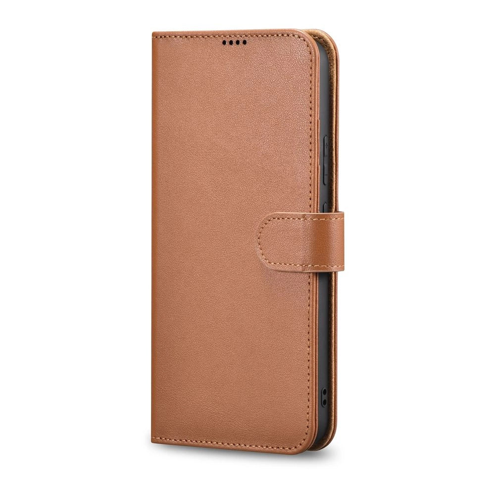 iCarer Haitang Læder Wallet Case Læder Case til Samsung Galaxy S22 + (S22 Plus) Wallet Housing Cover Brown (AKSM05BN)
