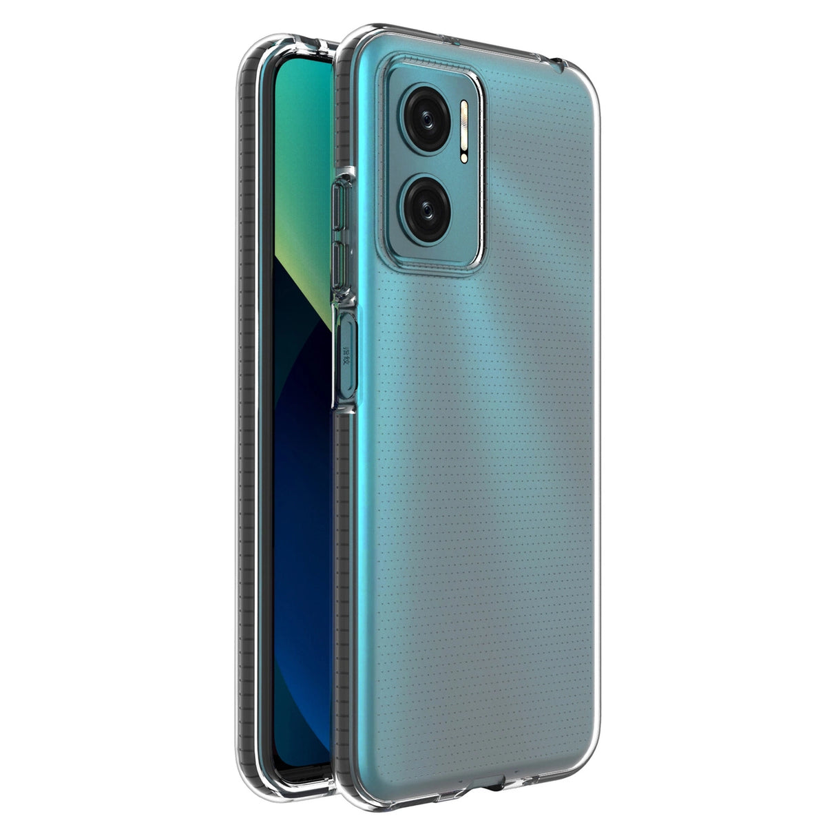 Spring Cover Case gel TPU cover med farvet ramme til Xiaomi Redmi 10 sort