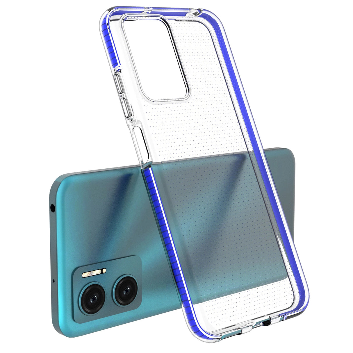 Spring Cover Case gel TPU cover med farvet ramme til Xiaomi Redmi 10 sort