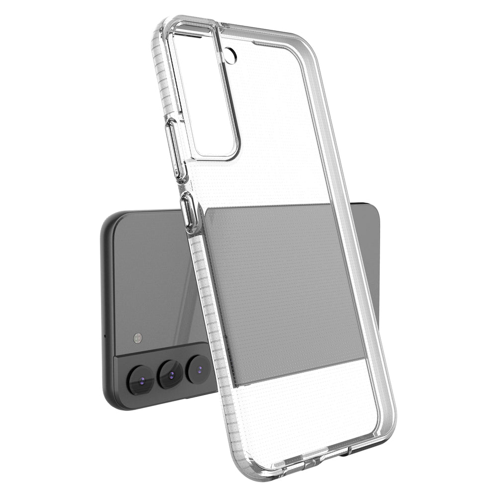 Spring Case Cover Gel Cover med Color Frame til Samsung Galaxy S22 + (S22 Plus) mørk blå