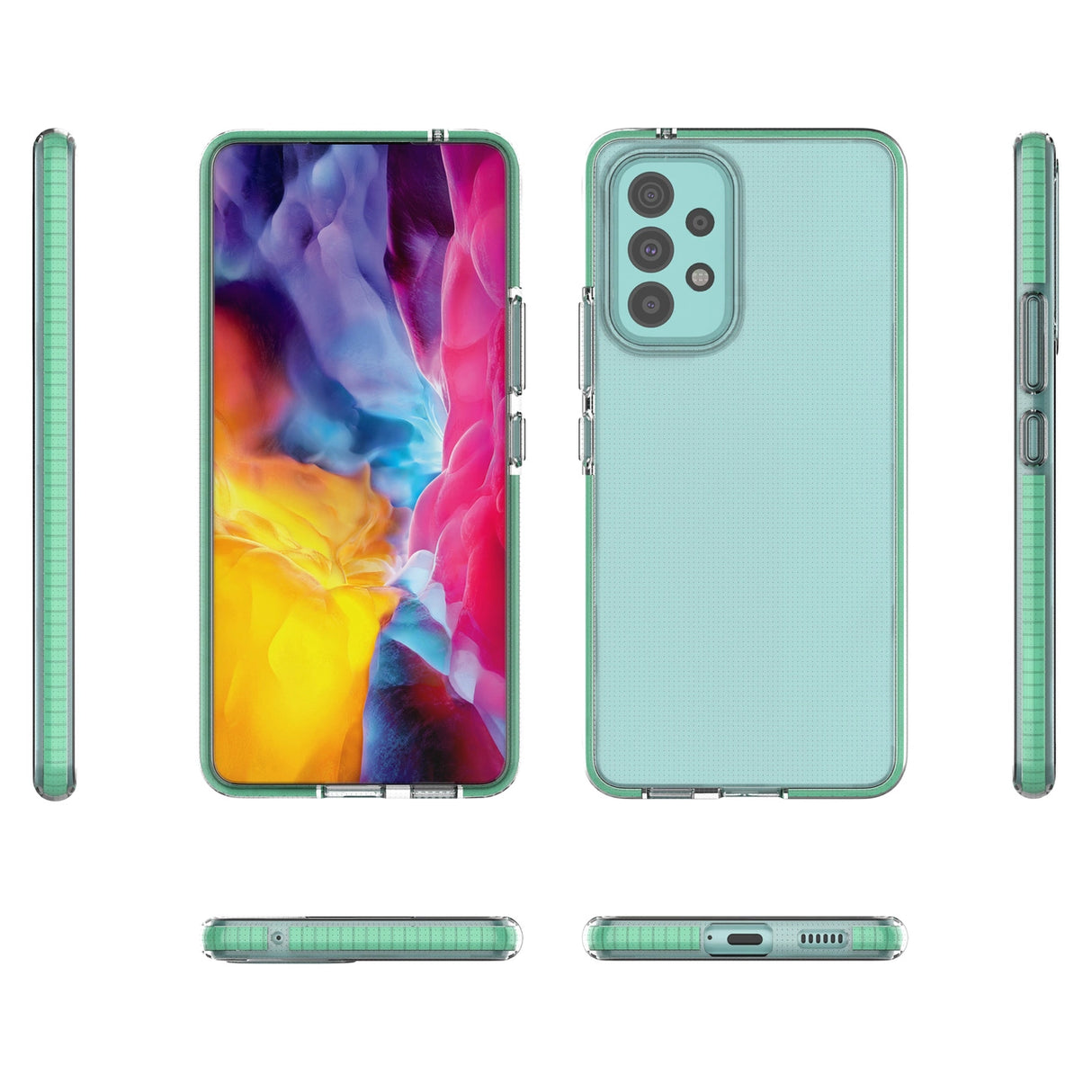 Spring Cover Case gel TPU cover med farvet ramme til Samsung Galaxy A73 lyserød