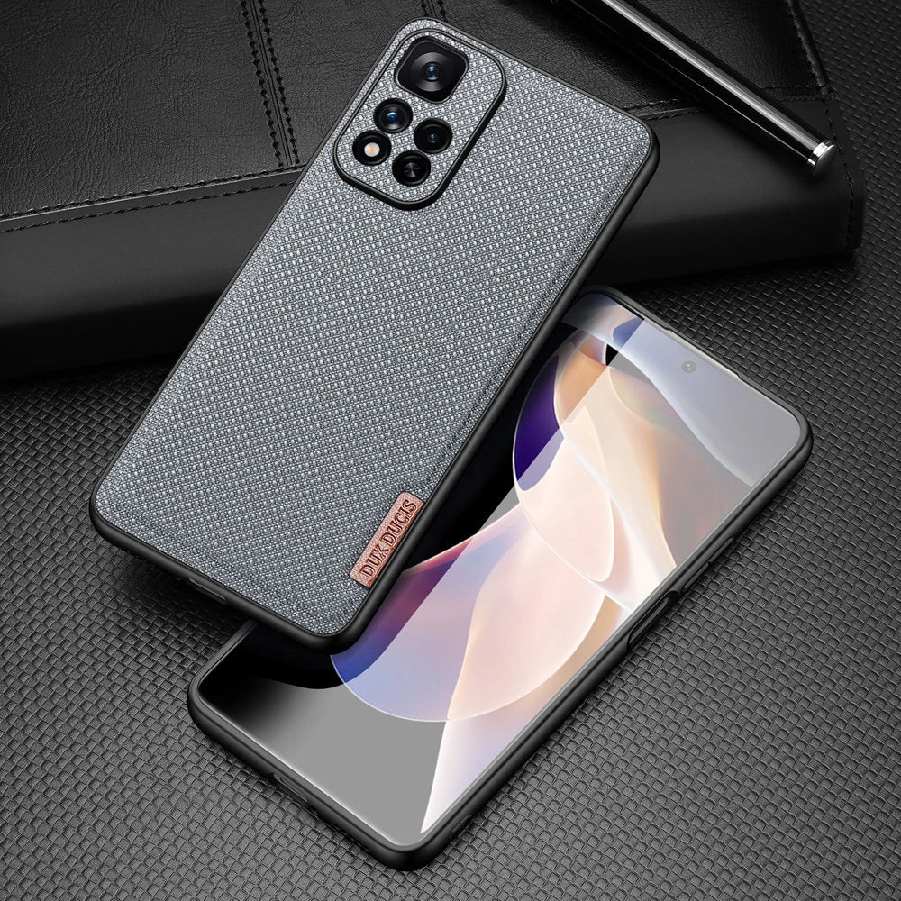 Dux Ducis Fino case nylon dækket cover Xiaomi Redmi Note 11 Pro+ 5G (Kina) / 11 Pro 5G (Kina) / Mi11i HyperCharge / Poco X4 NFC 5G blå
