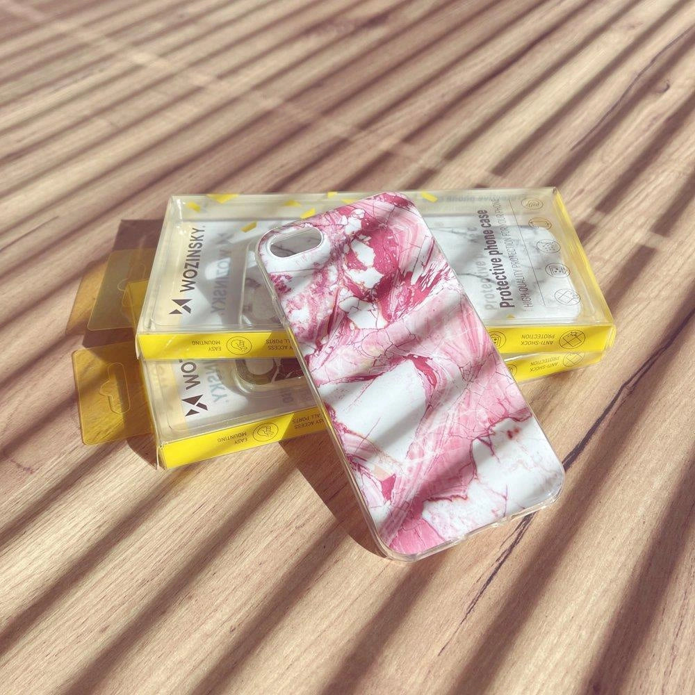 Wozinsky Marble TPU cover gel marmor til Samsung Galaxy A73 pink